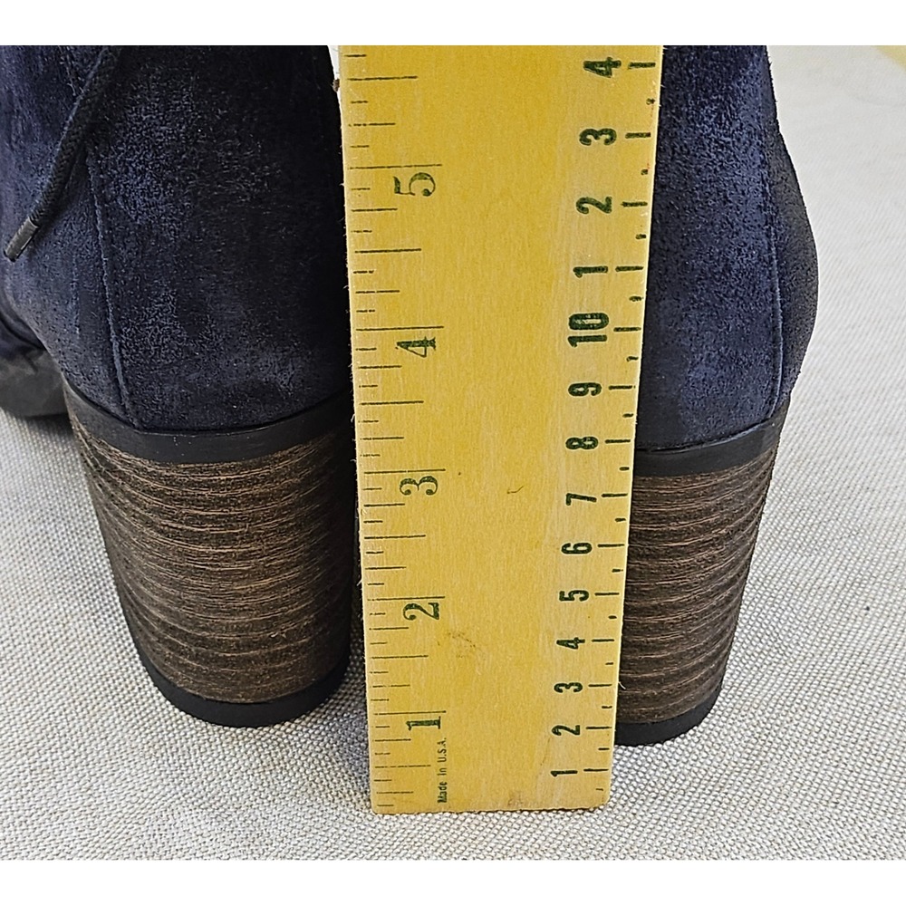 Bos & Co Barlow Deep Blue Suede Lace Up Ankle Boots Side Zip EU 42 US 11 New - Picture 11 of 16
